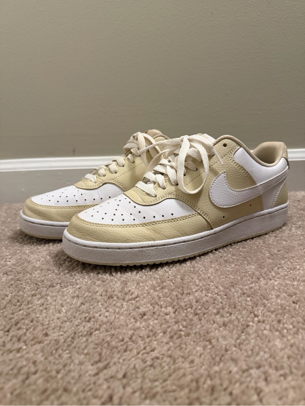 Nike Women’s Low-Top Sneakers in Tan and White